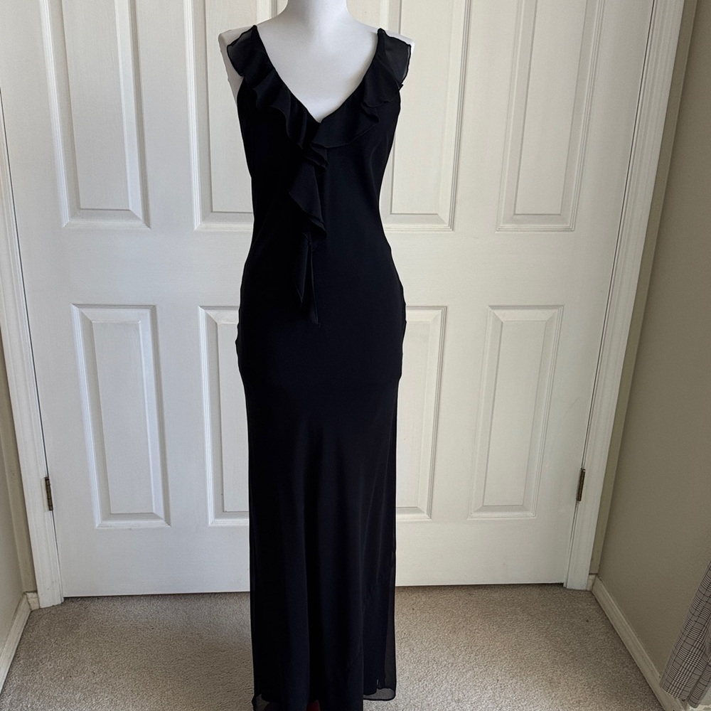 Morrell Maxie Black Ruffle Maxi Dress, 4